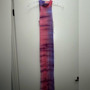 Pink and Purple Sleeveless Maxi Dress